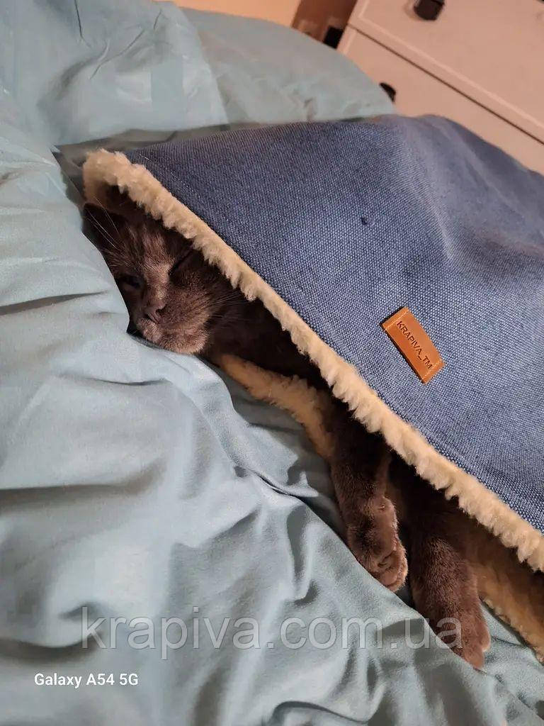Лежанка НОРА для собаки, кота, лежак для собаки з капюшоном, кота, спальне місце МЕБЛЕВА ЗНОСОСТІЙКА ТКАНИНА