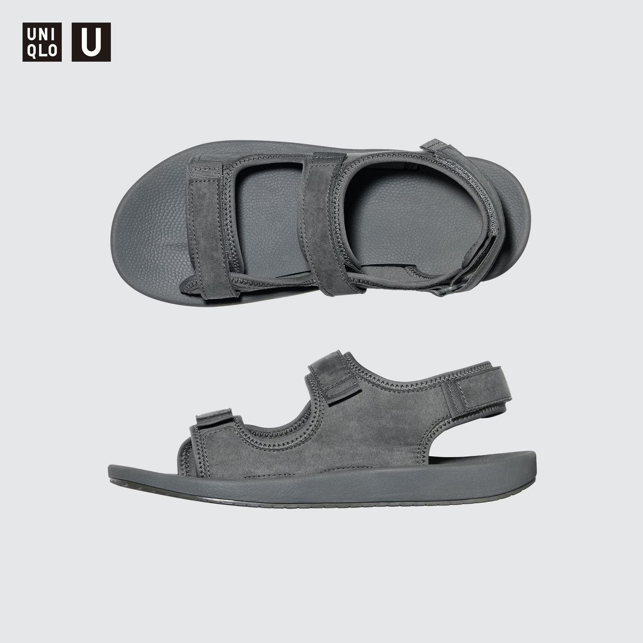 Стильні сандалі Uniqlo з ременями на липучці 1159805476 (Сірий, 42-43)