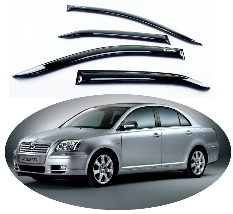 Вітровики Toyota Avensis сед 2003-2009 (скотч) AV-Tuning
