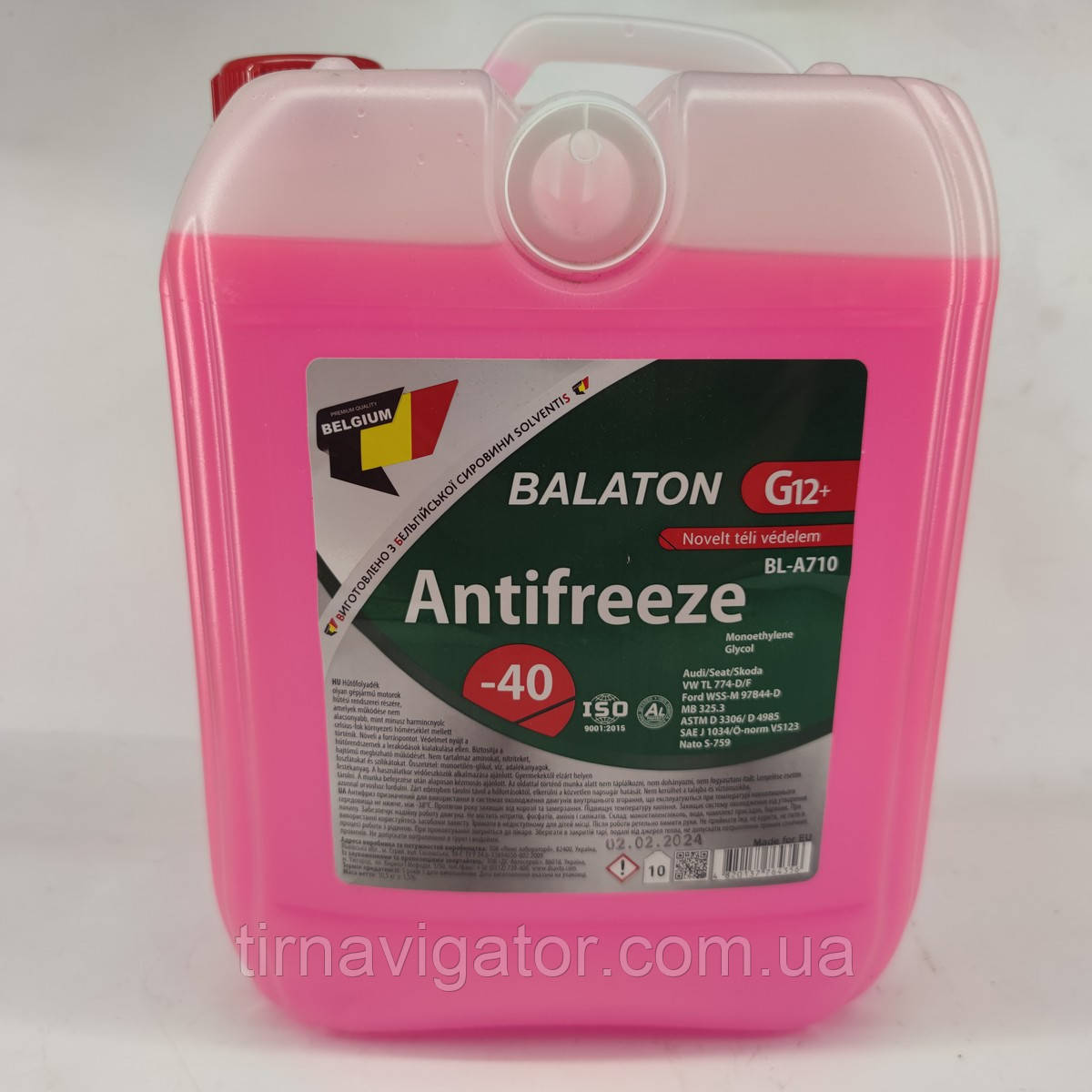 Антифриз червоний BALATON 10л G12+ (-40*C), фото 1