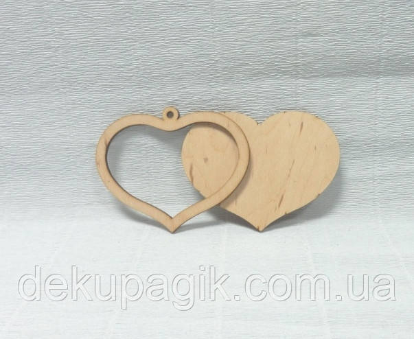 Підвіска Подвійна Сердечко-5, 10х7,5см, фото 1
