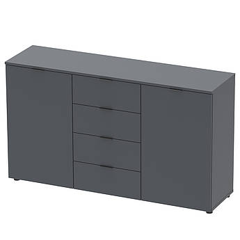 Комод Doros Рон 5 Графіт 2 фасади 4 шухляди 140х38х81 (44900235)
