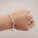 Срібний браслет чоловічий масивний якір. Браслет на руку якірне плетіння срібло 925. Довжина 21 см, фото 9