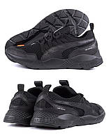 Чоловічі літні кросівки сітка   Runner Black, чоловічі туфлі, кеди чорні, чоловіче взуття