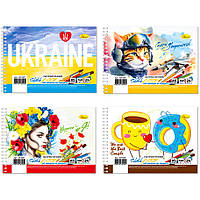 Скетчбук на пружині (А5, 24 аркуші, 140г/м2) Апельсин "Патріотичний" АП-0207