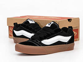 Vans Knu текстиль замша кеди Vans Knu Skool Black Gum демісезонні на весну на шнурках
