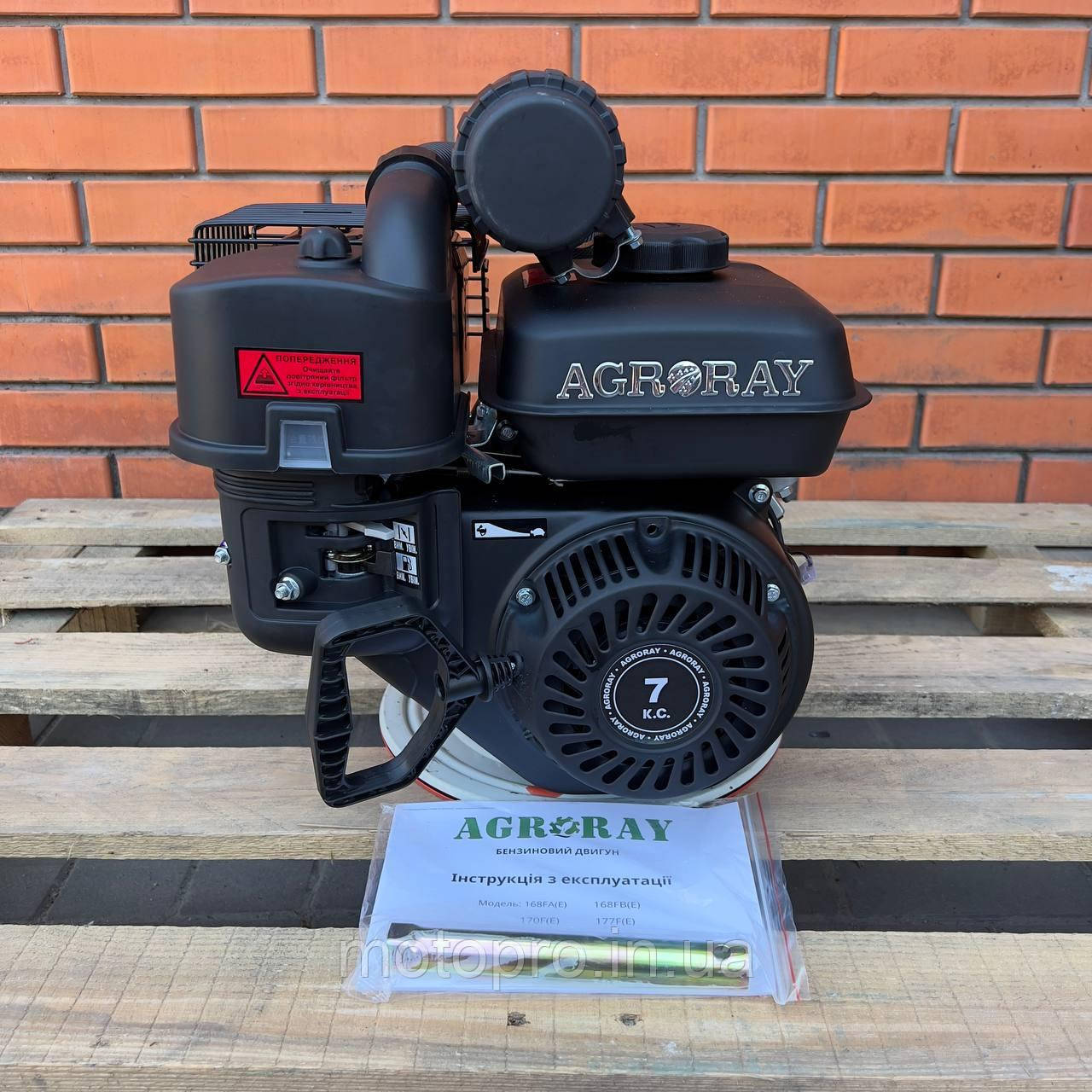 Двигун Agro-Ray AR170F-Т, 25мм, щліц, бензин 7к.с., фото 1