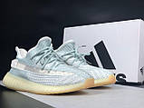 Чоловічі кросівки Yeezy Boost 350 сіточка молодіжні літні білі, фото 3