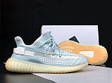 Чоловічі кросівки Yeezy Boost 350 сіточка молодіжні літні білі, фото 5