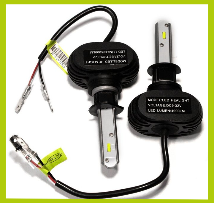 Світлодіодні LED-лампи в фару авто H1 12 V-24 V S1 5000 K 4000L пасивне охолодження