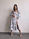 Приталене міді плаття зі шнурівкою на спині та розрізом на спідниці в квітковий принт (р. S, M) 66035112Е, фото 7