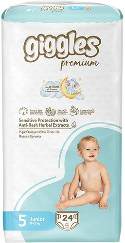 Підгузки дитячі Giggles Premium 5 Junior 11-25 кг (24 шт)