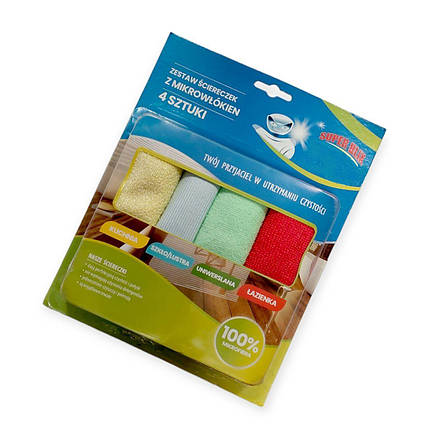 Набір серветок для прибирання з мікрофібри Feniks FE-2004 4 в 1, фото 1