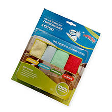 Набір серветок для прибирання з мікрофібри Feniks FE-2004 4 в 1