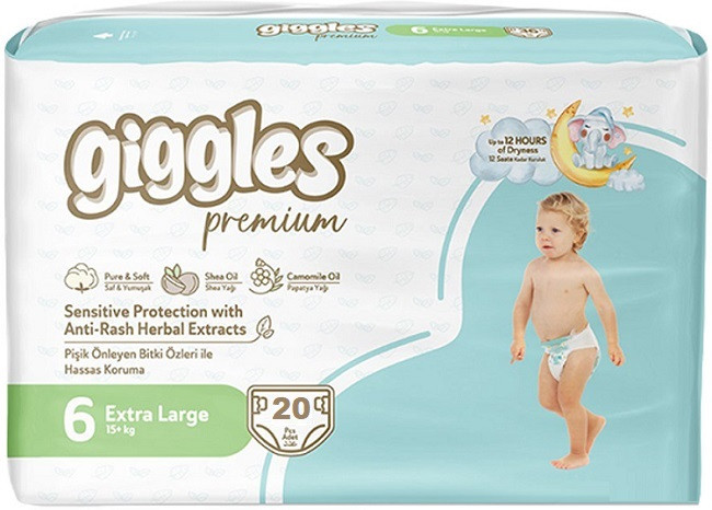 Підгузки дитячі Giggles Premium 6 Extra Large 15+ кг (20 шт)