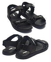 Чоловічі шкіряні сандалі NS White , Чоловічі сандалі / шльопанці босоніжки Пума чорні. Чоловіче літнє взуття