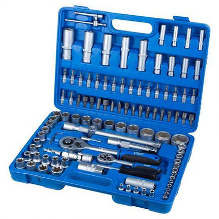 Набір насадки торцеві і біти 1/4", 1/2" 108 шт. Start GRAD в кейсі, фото 1