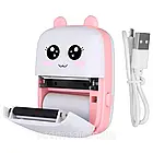Міні принтер з Bluetooth + Подарунок 3 рулони термопаперу для міні принтера / Дитячий термопринтер для телефону, фото 3