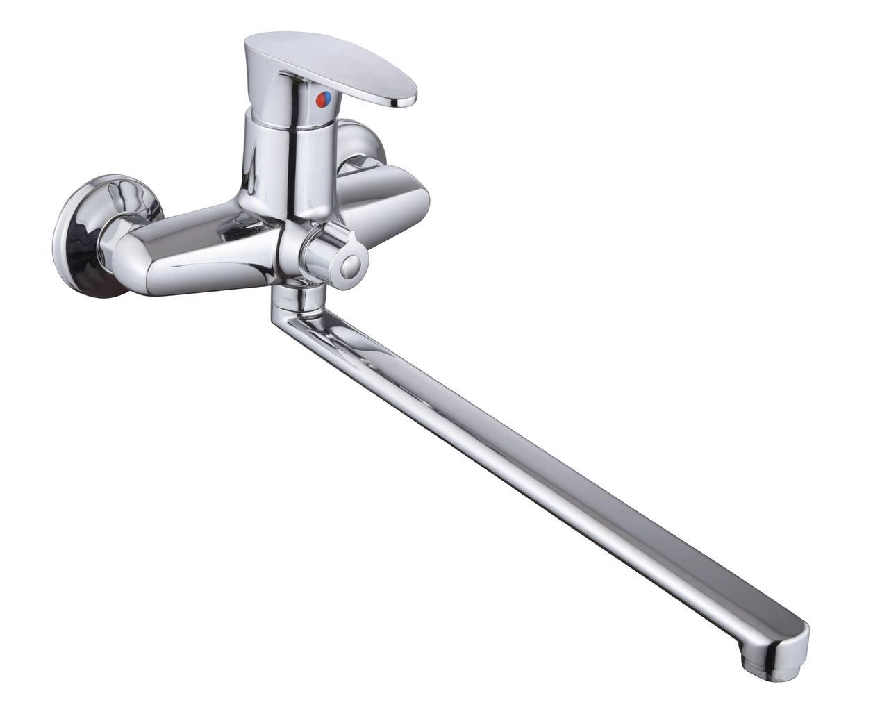 Змішувач для ванни MONRO JC205-G ХРОМ без шланга та лійки, одноважільний, довгий ніс, фото 1