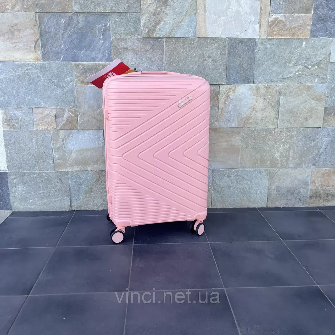 Валіза дорожня з поліпропілену M середня Bloom PP-SC-007 ПЕРСИКОВА, фото 1