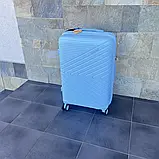 Валіза дорожня з поліпропілену M середня Bloom PP-SC-016 ГОЛУБА, фото 3