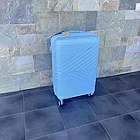 Валіза дорожня з поліпропілену M середня Bloom PP-SC-016 ГОЛУБА, фото 2