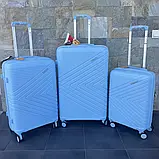 Валіза дорожня з поліпропілену M середня Bloom PP-SC-016 ГОЛУБА, фото 9