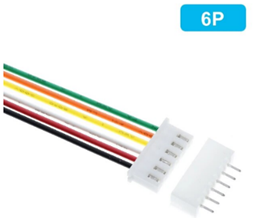 Роз'єм 6-ти контактний ST XH2.54 XH 2.54mmз кабелем 26awg, 20 см.(папа-мама) 6 Pin