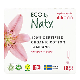Тампони гігієнічні жіночі ECO BY NATY Regular, 18шт без аплікатора
