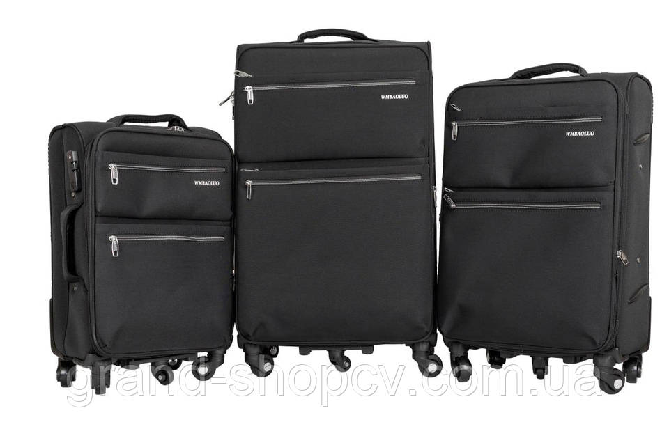 Валіза тканинна якісна маленька (S) на 5 колесах WM BAOLUO міцна
