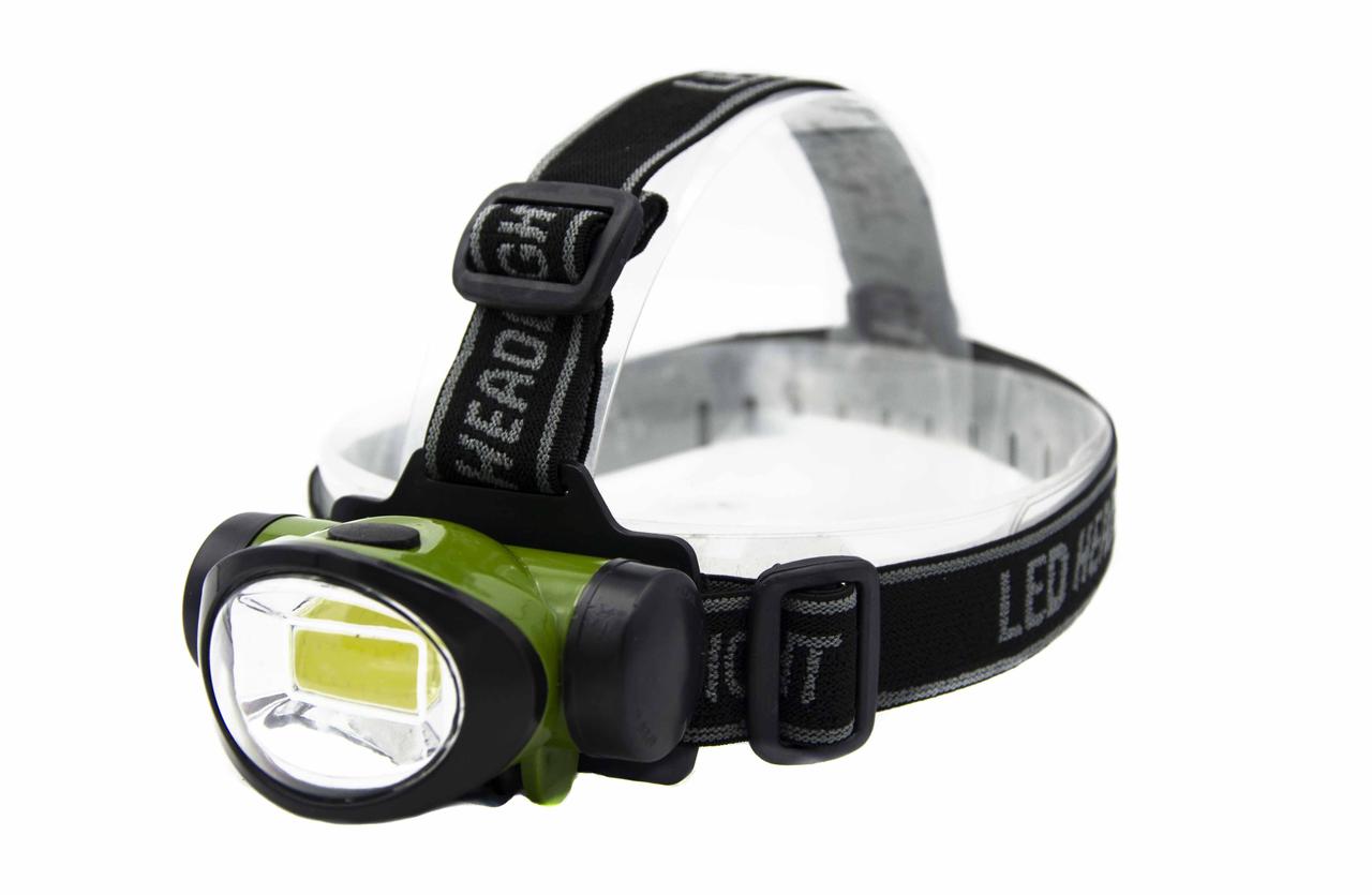 Налобний ліхтарик Police PL-16 COB 3xAAA Black-Green (7_00755), фото 1