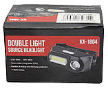 Налобний ліхтарик Bailong BL-1804 LED+COB акумуляторний 1x18650 microUSB Black (7_00757), фото 3