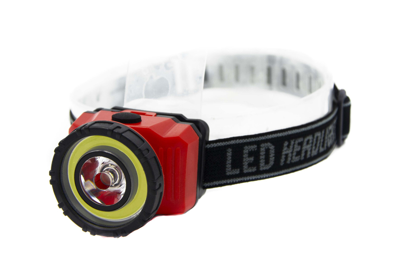 Налобний ліхтарик WD306 3xCOB+1xLED 3xAAA Red-Black (7_00777), фото 1