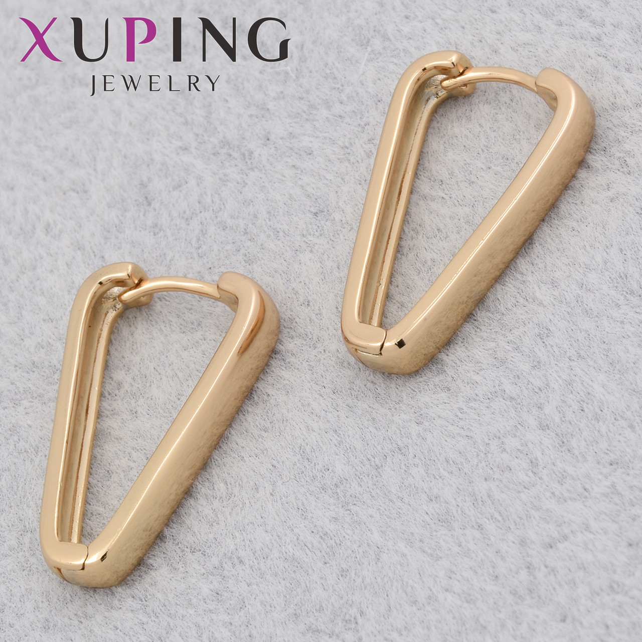 Серёжки женские позолота 18K золотистого цвета Xuping Jewelry кольцо конго гладкие размер 25х4 мм