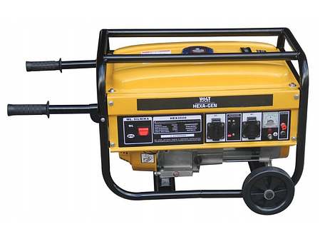 Генератор бензиновий 4-тактний Volt Polska HEX-GEN 2.5 кВт – 3.5 кВт на колесах 7к.с., фото 1