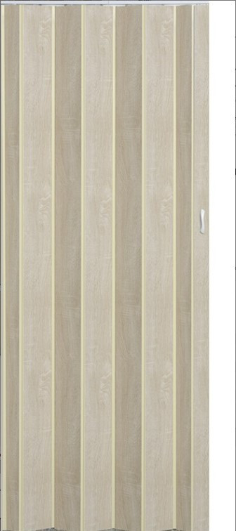 Двері гармошка глуха 810х2030х6мм "Горіх світлий"  820х2030х6мм