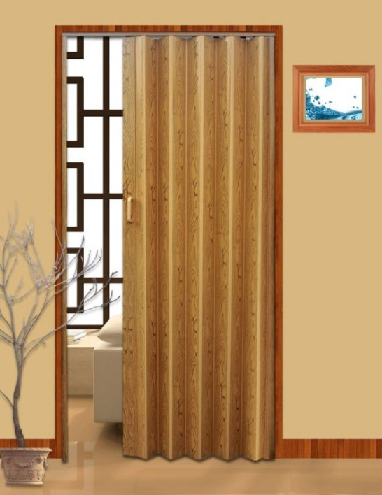 Двері гармошка глуха 810х2030х6мм "Дуб золотистий"  820х2030х6мм