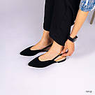 Чорні жіночі босоніжки з натуральної замші 40 р-р, фото 6