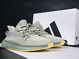 Чоловічі кросівки Yeezy Boost 350 сіточка літні молодіжні оливкові, фото 3