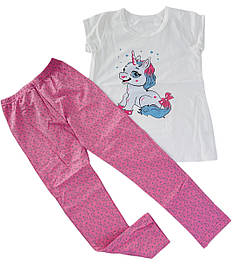 Літня піжама для дівчаток Молочна "Єдиноріг" 13191 GABBI