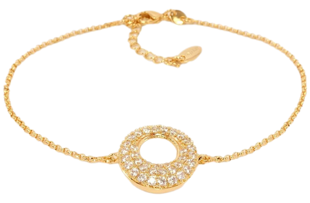 Браслет Xuping Позолота 18K "Декоративне коло інкрустоване цирконієм" довжина 18-20см х 1,3мм