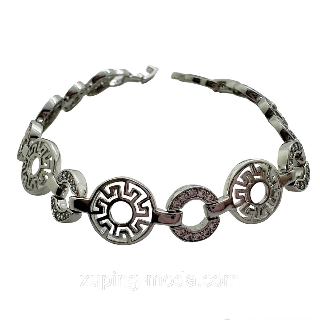 19,5 см х 12-10 мм. Браслет xuping. Родій, фото 1