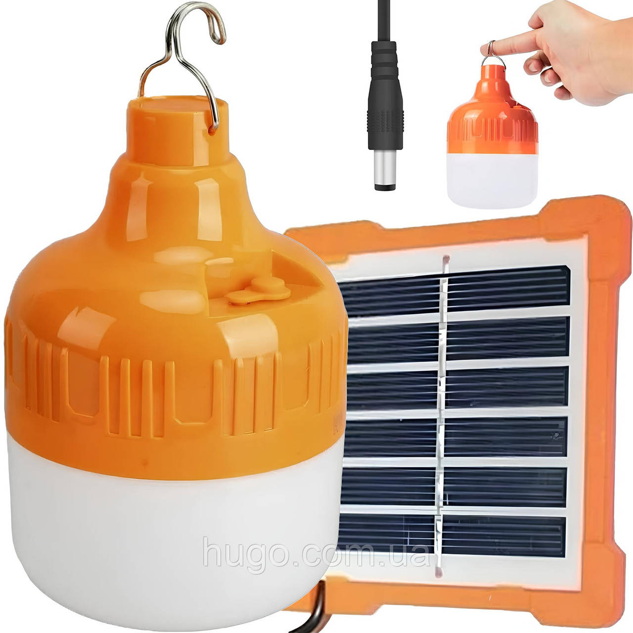 Лампа для кемпінгу із сонячною панеллю, 80W, GR 015 / Туристична лед лампа / Лампа на сонячній батареї, фото 1