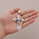 Масивний чоловічий срібний кулон хрестик ажурний. Православний хрест підвіс срібло 925 проби, фото 3