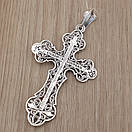 Масивний чоловічий срібний кулон хрестик ажурний. Православний хрест підвіс срібло 925 проби, фото 6