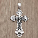 Масивний чоловічий срібний кулон хрестик ажурний. Православний хрест підвіс срібло 925 проби, фото 8