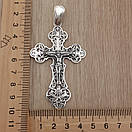 Масивний чоловічий срібний кулон хрестик ажурний. Православний хрест підвіс срібло 925 проби, фото 5