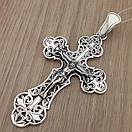 Масивний чоловічий срібний кулон хрестик ажурний. Православний хрест підвіс срібло 925 проби, фото 7