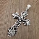 Масивний чоловічий срібний кулон хрестик ажурний. Православний хрест підвіс срібло 925 проби, фото 9