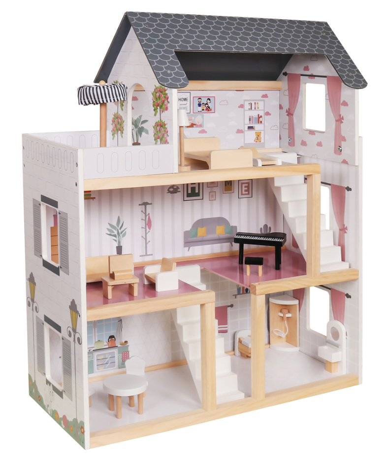 Будинок ігровий ляльковий FUNFIT KIDS 3894 дерев'яний для ляльок W_2299, фото 1